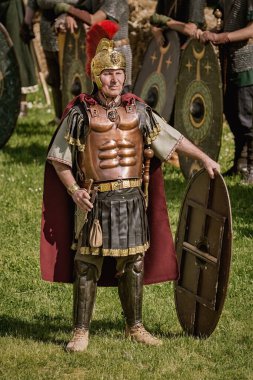 Alba Iulia, Romanya - 04 Mayıs 2019: Roma Lejyonu Roma Apulumu Festivali sırasında 
