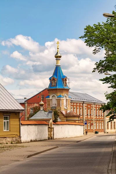 Główne Wejście Klasztoru Męskich Duchów Świętych Jekabpils Łotwa — Zdjęcie stockowe