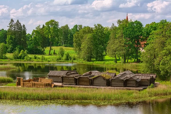 Araisi Jezero Dwelling Site Jezero Pevnost Lotyšsko — Stock fotografie