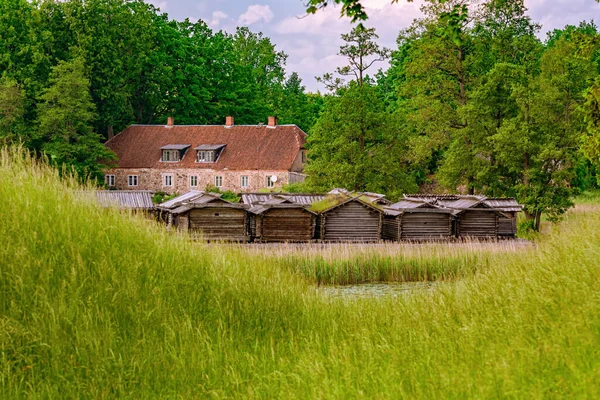 Miejsce Zamieszkania Nad Jeziorem Araisi Twierdza Jezioro Łotwa — Zdjęcie stockowe