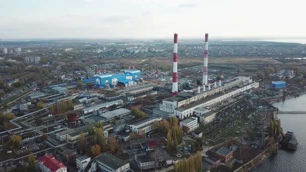 Vuelo sobre la central térmica de Voronezh — Vídeos de Stock