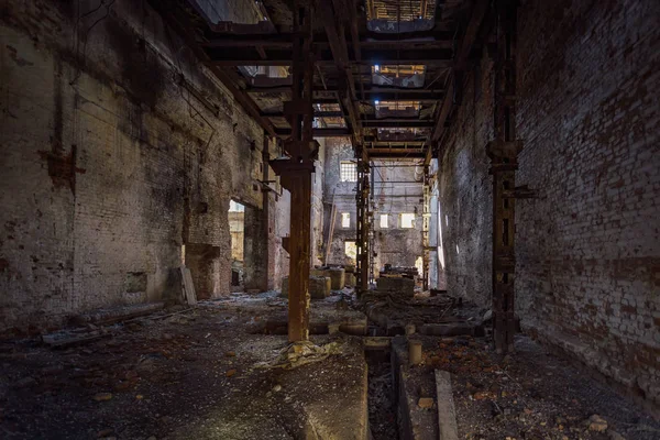 Abandoned and ruined sugar factory in Lower Kislyay, Voronezh region — Stock Photo, Image