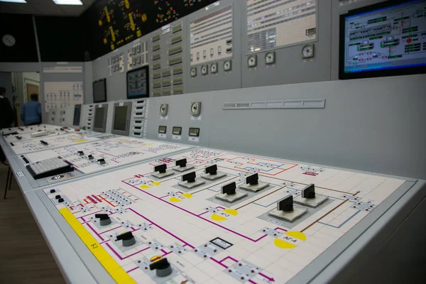 Panel de control de bloque de central nuclear — Foto de Stock
