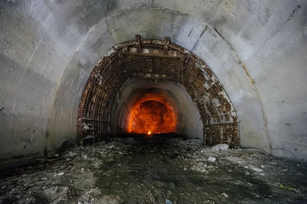 Construction of underground transportation tunnel — Stock Photo, Image