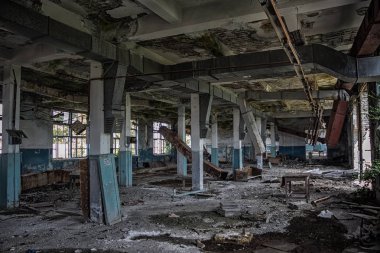 Sukhum, Ab terk edilmiş çürümüş ve büyümüş sanayi binası