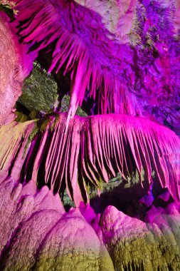 Beautiful speleothem stalagnata, stalactites, stalagmites in nat clipart