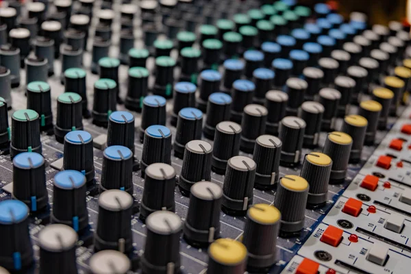 Control panel of sound mixer — Stock Photo, Image