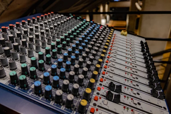 Control panel of sound mixer — Stock Photo, Image