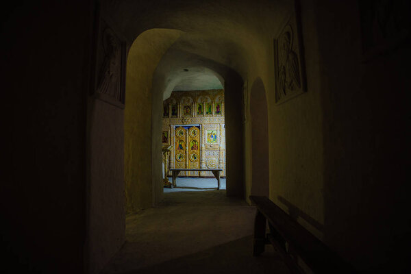 Undergroind Holy Trinity cave monastery in Kholky, Belgorod region.