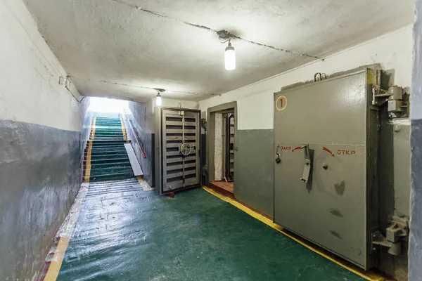 Hermetic metal armored doors with valves in  the entrance of sov