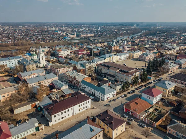 Yelets, Lipetsk region, Historical Downtown, utsikt från luften från Dr — Stockfoto