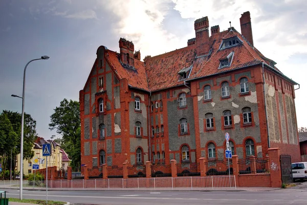 Old mansion in  German style with a tiled roof in Baltiysk, Kali