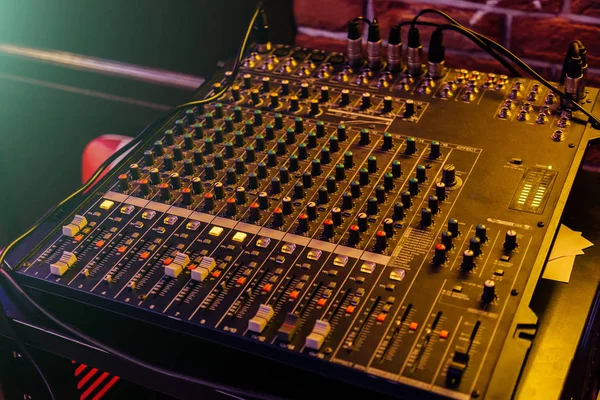 Control panel of sound mixer — Stock Photo, Image