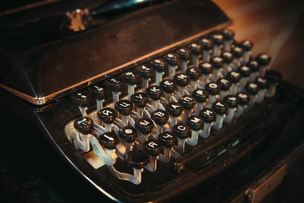 Old vintage typewriter with Russian keys