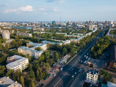 Yaz gününde Voronej şehir, drone havadan görünümü
