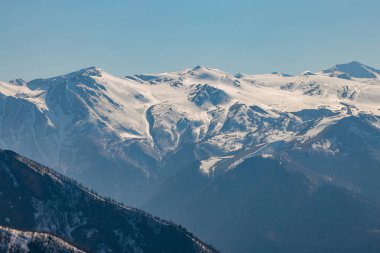 Dağ karlı zirveler, Arkhyz, Kafkas dağları, Rusya