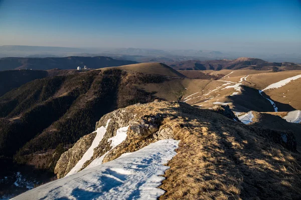 Mountains landscape. Caucasian mountain ridge with snow caps, Ar — Stock Photo, Image