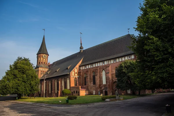 Obnovená Katedrála Ostrově Kant Symbol Města Kaliningrad Hlavní Místo Zájmu — Stock fotografie