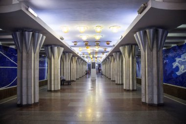 Samara, Rusya - 06 Ağustos 2016: G metro istasyonunun içi