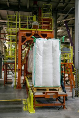 Bag in packing area of warehouse