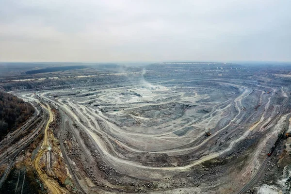 Open pit mine, aerial view from drone.
