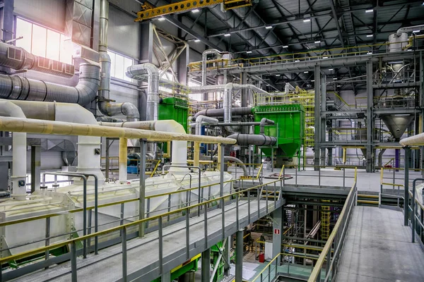 Dentro Moderna Fábrica Químicos Linha Produção Termoplástica Equipamentos Industriais Cabos — Fotografia de Stock
