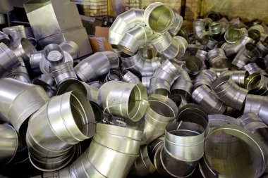 Çelik borular, endüstriyel hava kanallarının inşası için parçalar c