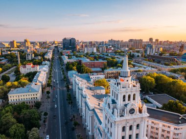 İyi akşamlar Voronezh, hava manzaralı. Sou yönetim kulesi