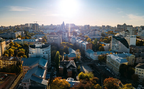 Stone Bridge in Voronezh downtown at sunset