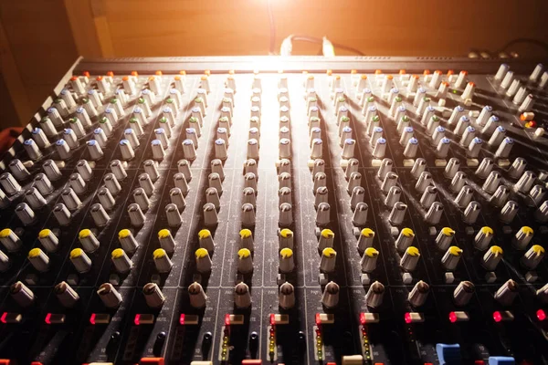 Control panel of the modern sound mixer — Stock Photo, Image