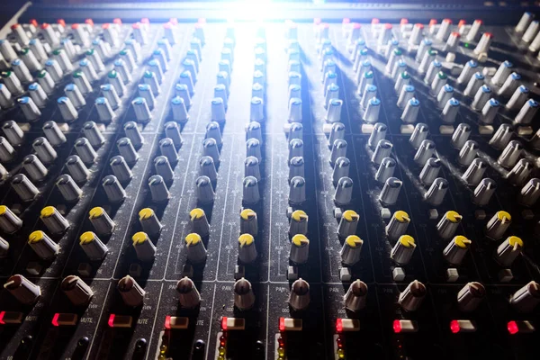 Control panel of the modern sound mixer — Stock Photo, Image