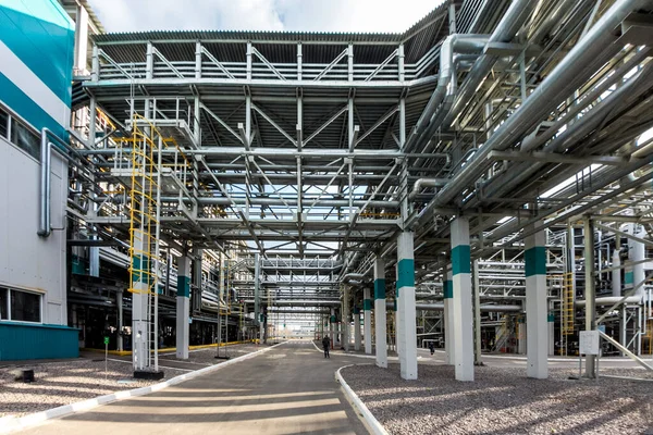 Usine Polymères Chimiques Ligne Production Thermoplastique — Photo