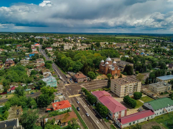 Ciudad Oboyan Región Kursk Vista Aérea — Foto de Stock