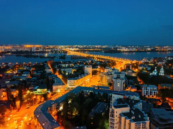 Nattsommar Voronezh Flygfoto Från Drönare — Stockfoto