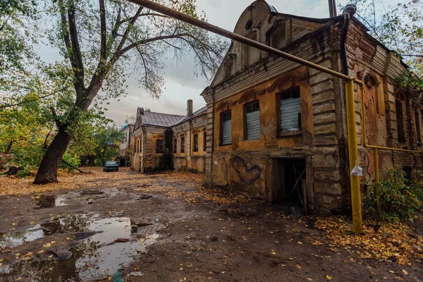 Vieja Mansión Embrujada Abandonada Antigua Casa Mercante Gardenin Voronezh —  Fotos de Stock