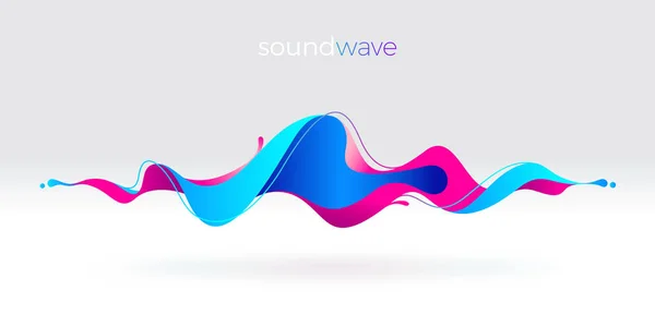 Flerfärgad Abstrakt Vätska Ljudvågen Vektorillustration — Stock vektor