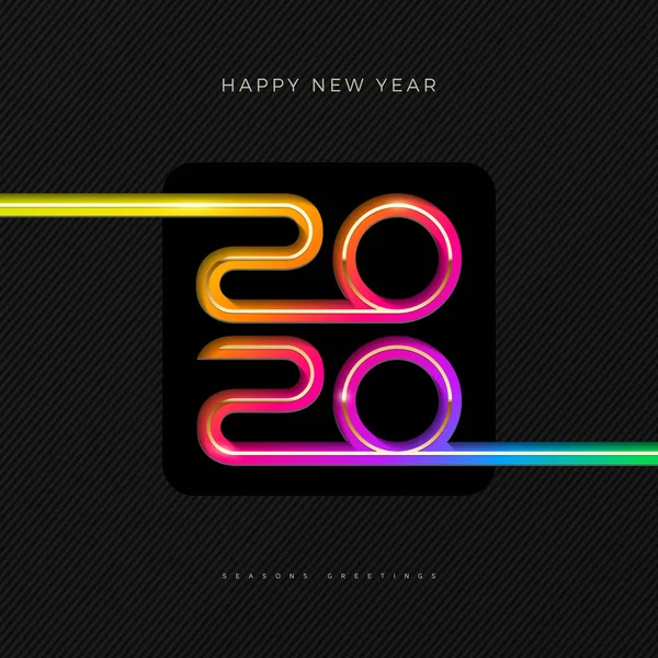 2020 Nieuwjaar logo. Begroetings ontwerp met veelkleurig aantal jaar. Ontwerp voor wenskaart, uitnodiging, kalender, enz. — Stockvector