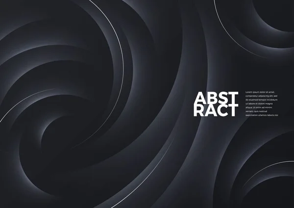 Abstraktní Vektorové Pozadí Černý Vlnitý Tvar Design Obálku Plakát Přistávací — Stockový vektor
