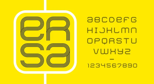 現代的なミニマルフォント モダンなライン書体 英語のアルファベット 手紙のセット カバー 見出し クリエイティブデザインのフォントセット ベクターイラスト — ストックベクタ