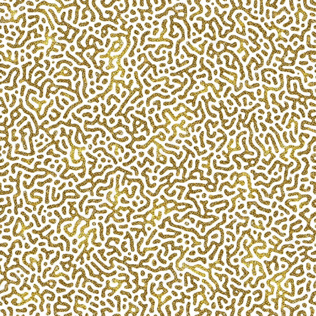 Abstract turing seamless background. Camouflage pattern. Abstract background with glitter gold. Vector illustration.