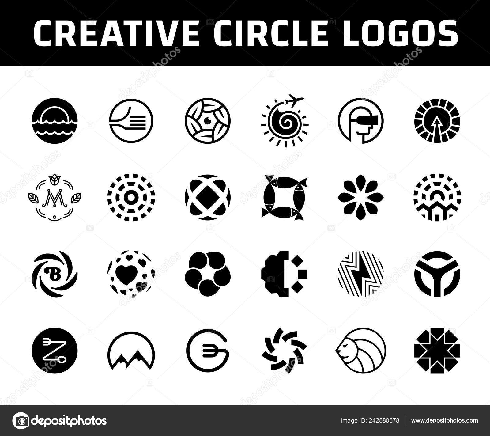Vector Circle Logo Template Set Creative Shape Sign Symbol Illustration Stock Vector C Sokolfly 242580578