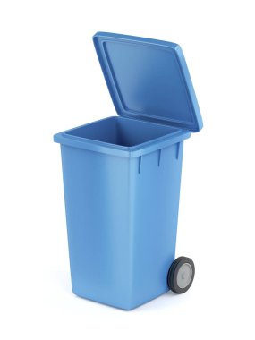 Beyaz arka plan üzerinde plastik atık konteyner 