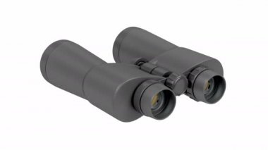 Beyaz arkaplanda siyah dürbünler