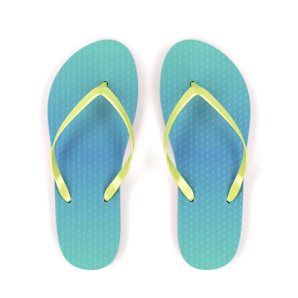 Flip Flops White Background Top View — Stock Photo, Image