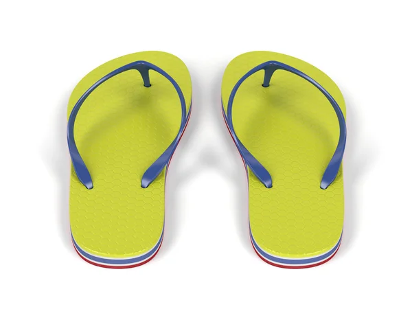 Paar Flip Flops Auf Weißem Hintergrund — Stockfoto