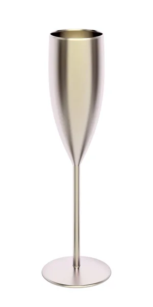 Beyaz Arka Plan Üzerinde Boş Şampanya Flüt — Stok fotoğraf