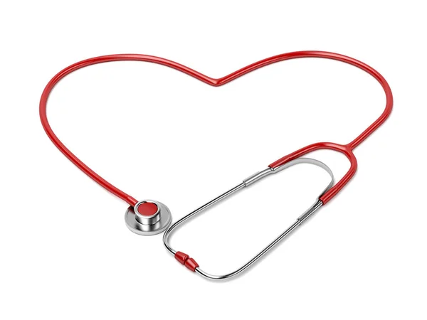 Stethoscope Shape Heart White Background — Stock Photo, Image