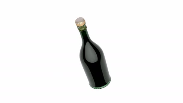 Champagne Bottle White Background — Stock Video