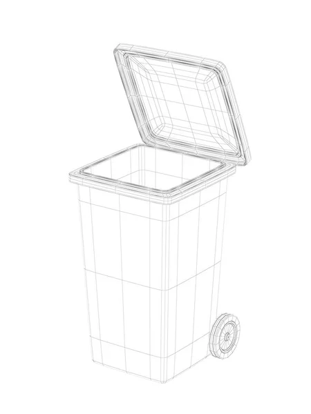 Μοντέλο Συρμάτινου Πλαισίου Των Εμπορευματοκιβωτίων Αποβλήτων Λευκό Backgroun — Φωτογραφία Αρχείου
