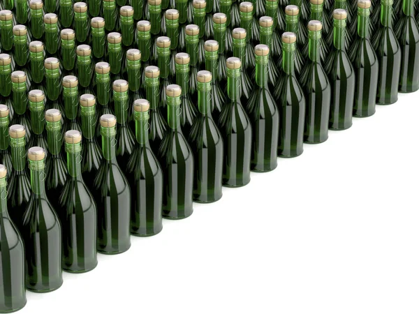 Multiple Rows Champagne Bottles — Stock Photo, Image